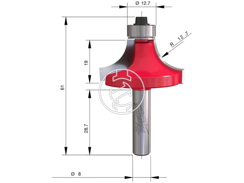 Kép: Homoru lekerekito maro S8 38161 mm-1db.webp