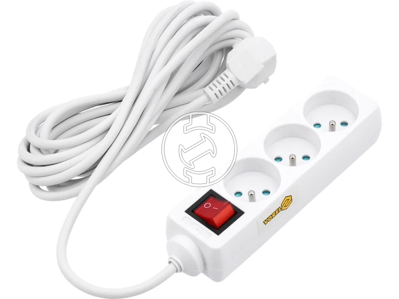 Kép: Hosszabbito eloszto 3 aljzatos vedoerintkezos foldelt kapcsolos 5 m.webp