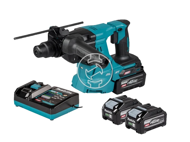 Makita HR011GU202 akkus fúró-vésőkalapács 40 V | 3,3 J | Betonban: 28 mm | 3.8 kg | Szénkefementes | 2 x 4 Ah akku + töltő | MakPac-ban