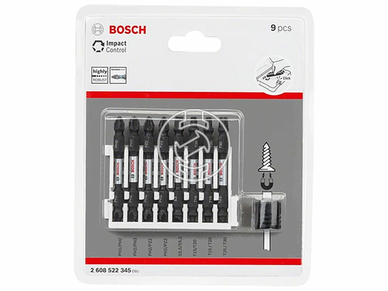 Impact Control csavarbit csomag mágneses csavartartóval, 9 db