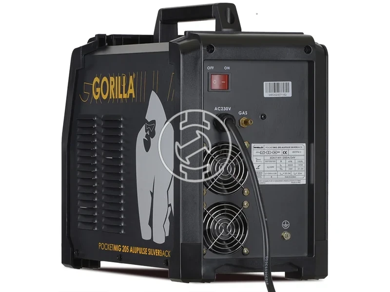 Kép: IWELD GORILLA POCKETMIG 205 ALUPULSE SILVERBACK hegeszto inverter.webp