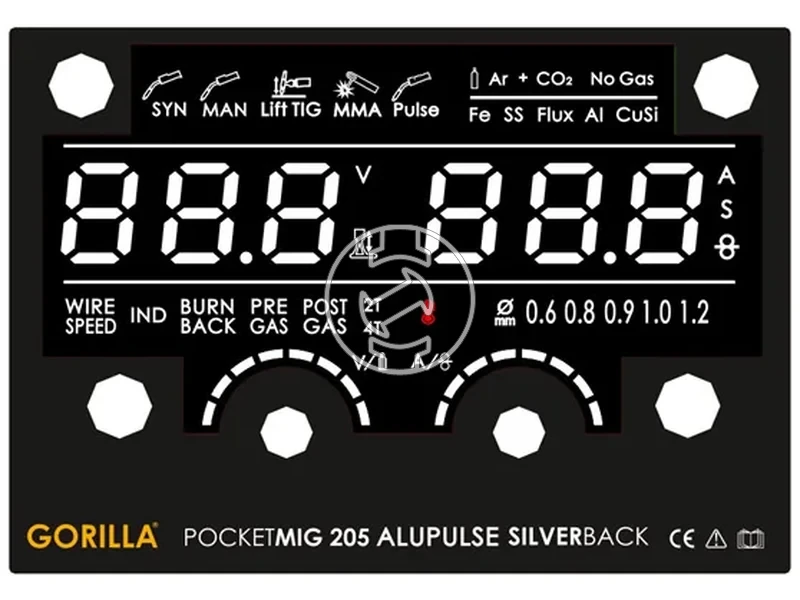 Kép: IWELD GORILLA POCKETMIG 205 ALUPULSE SILVERBACK hegeszto inverter.webp