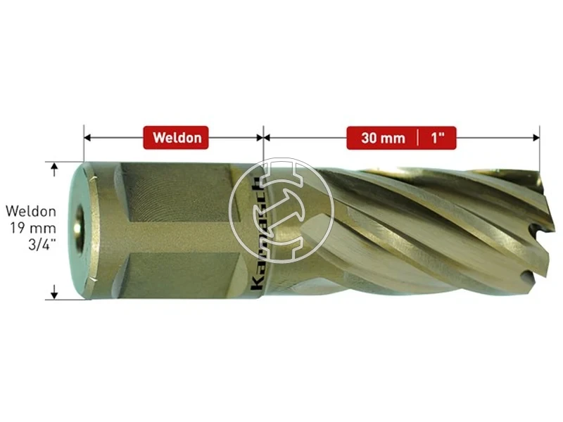 Kép: Karnasch Gold-Line fem magfuro weldon 14 x 30 mm_1.webp