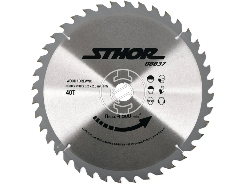 Kép: Kemenyfem-lapkas TCT korfureszlap fahoz 300 mm 40 fog 30 mm furat.webp