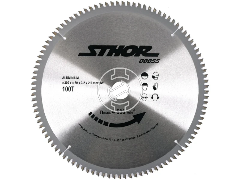 Kép: Kemenyfemlapkas TCT korfureszlap aluminiumhoz 300 mm 100 fog 30 mm furat.webp