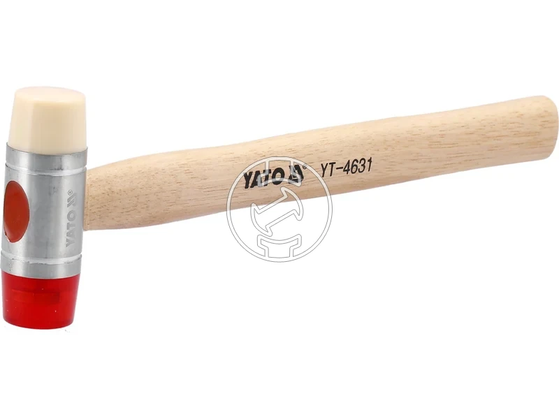 Kép: Ketoldalas muanyagfejes kalapacs PU nylon fa nyellel 28 mm.webp