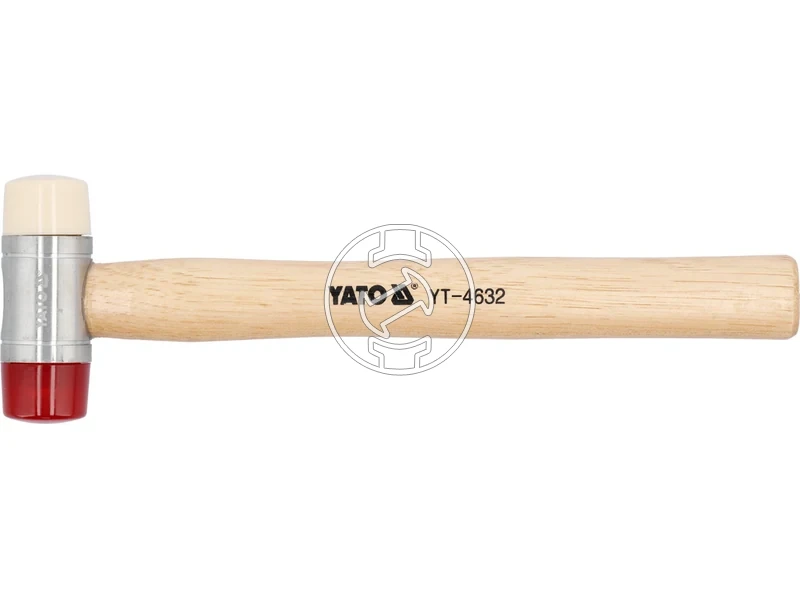 Kép: Ketoldalu lagykalapacs PU es nejlon fejekkel fa nyellel 35 mm.webp