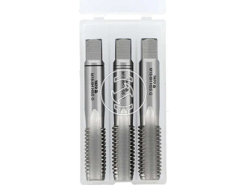 Kép: Kezi menetfuro keszlet M18 3 reszes elovagokozepsofenek HSS M2.webp