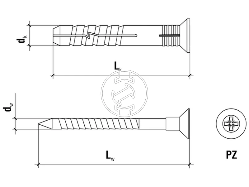 Kép: KLIMAS beutodubel sullyesztett feju 8x100 - 100dbdoboz.webp