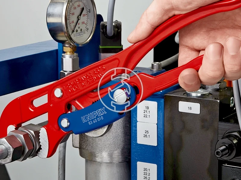 Kép: Knipex sarokcsofogo S-pofa gyorsallitassal 420 mm piros_2.webp