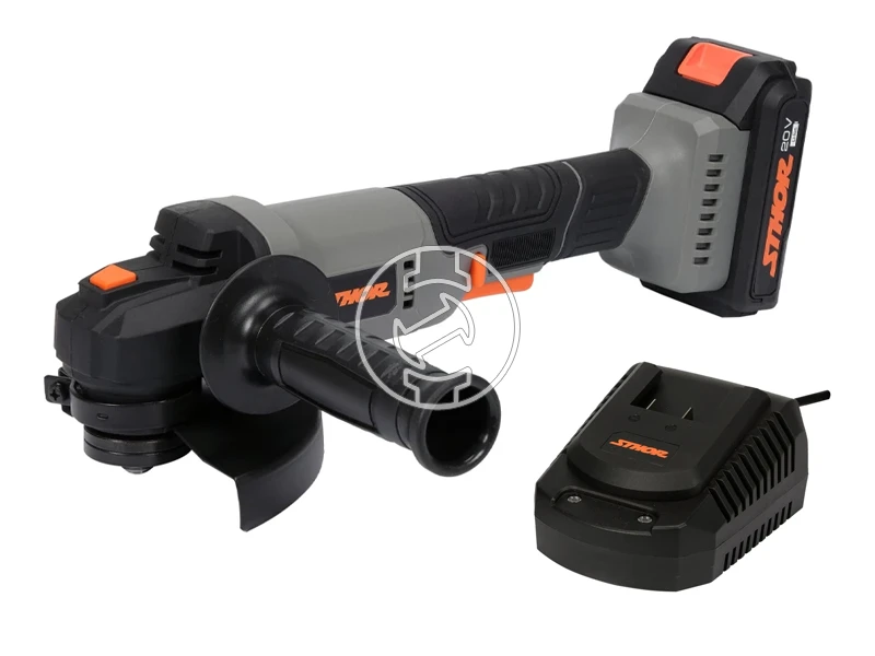 Sthor 78091 akkus sarokcsiszoló 20 V, 125 mm + 2 Ah akku + töltő