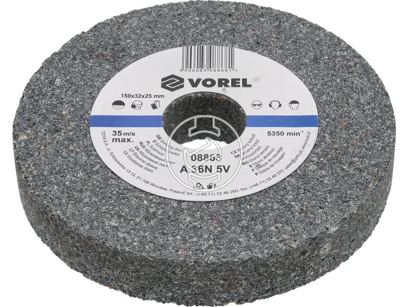 Kép: Koszorukorong 150x32x25 mm durva szemcse.webp