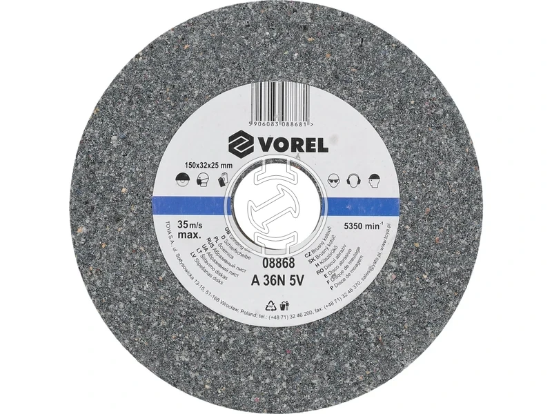 Kép: Koszorukorong 150x32x25 mm durva szemcse.webp