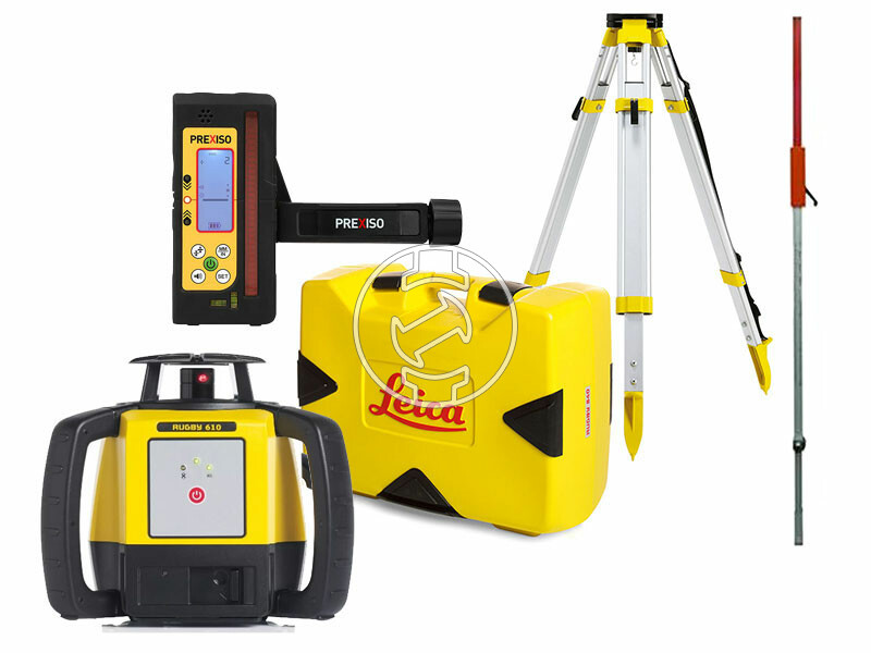 Leica Rugby 610 forgólézer + Prexiso PLR300RG + CTP104 állvány + felxibilis léc csomag