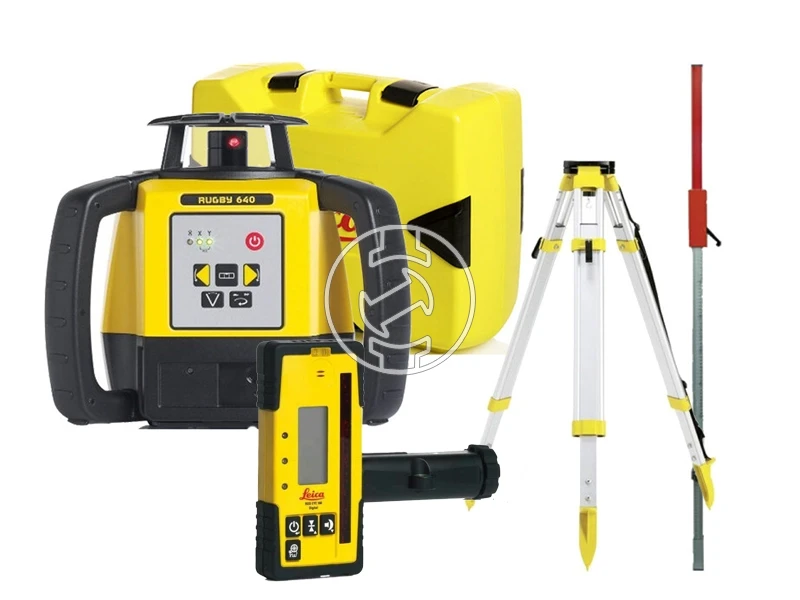 Leica Rugby 640 forgólézer + Rod Eye 160 vevoegység + CTP104 + méroléc