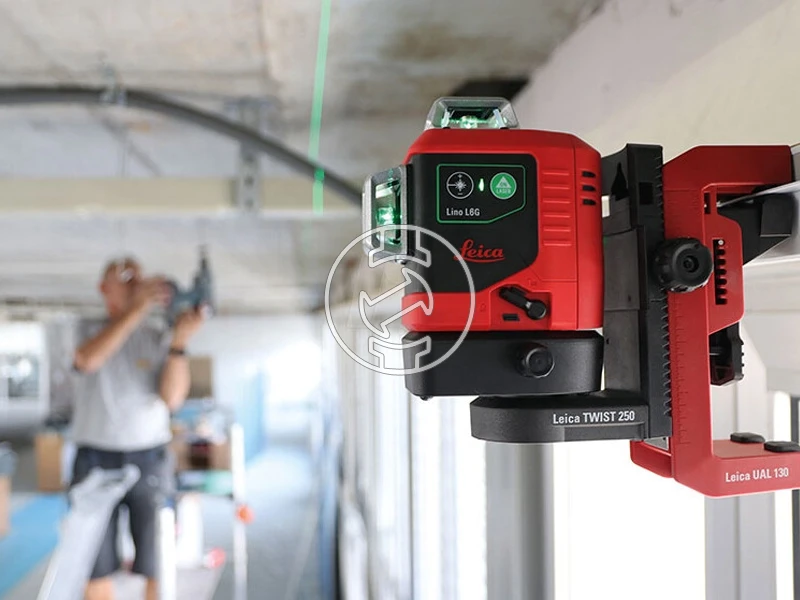 Lino L6G-1 3x360 Zöld vonallézer (koffer + Li-ion + töltő + TWIST250 + UAL130 + céltábla) + ajándék leesésgátlóval + Leica RGR200 jelfogó