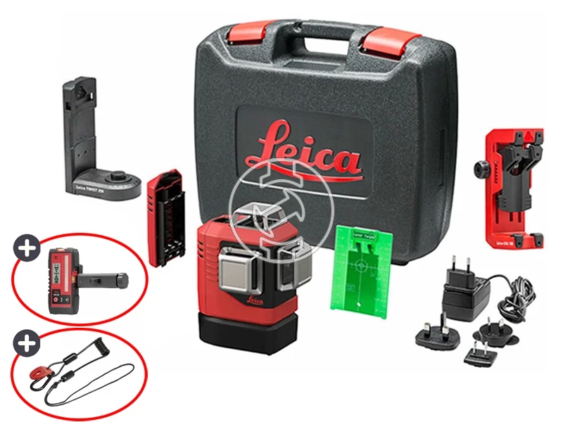 Lino L6G-1 3x360 Zöld vonallézer (koffer + Li-ion + töltő + TWIST250 + UAL130 + céltábla) + ajándék leesésgátlóval + Leica RGR200 jelfogó