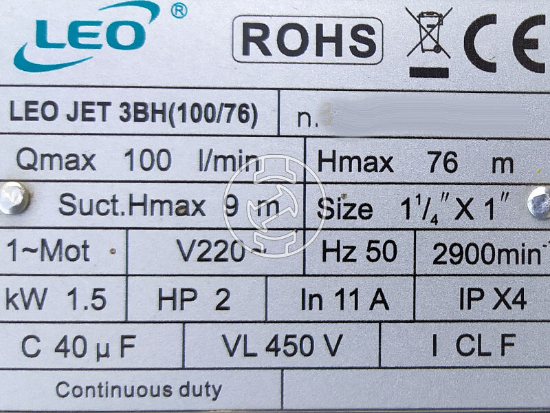 Leo XJWm 100/76-24CL házi vízellátó