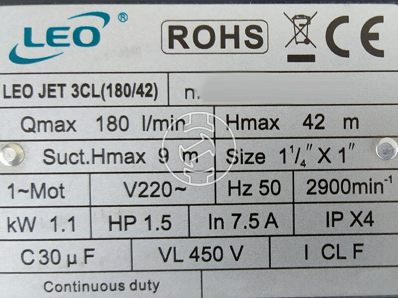 Leo XJWm 180/42-50CL házi vízellátó