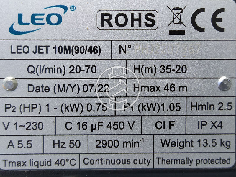 Leo XJWm 90/46-50CL házi vízellátó