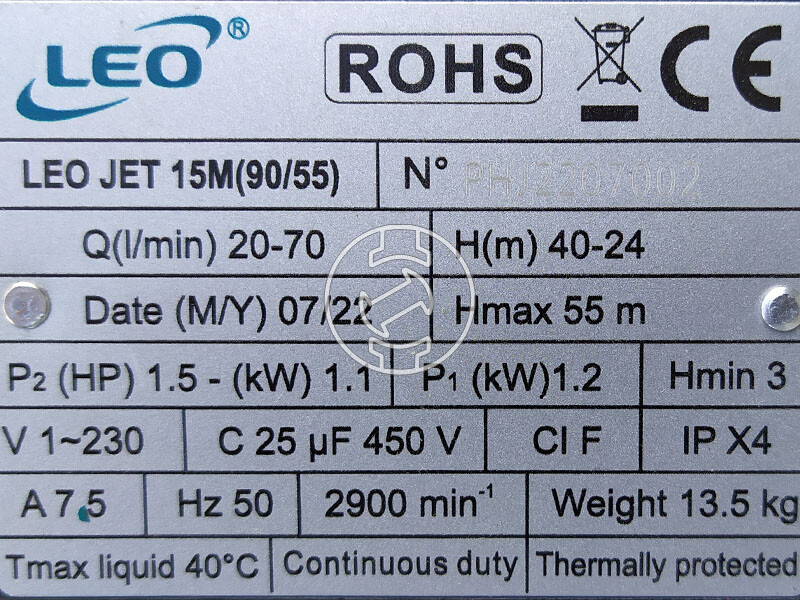 Leo XJWm 90/55-24CL házi vízellátó