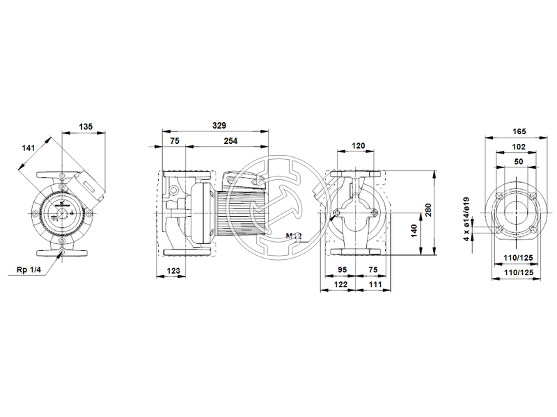 Grundfos UPS 50-60/2 F keringető szivattyú