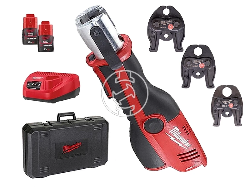 Milwaukee M12HPT-202C M-KIT akkus csőprés Compact | 12 V | 0 - 35 mm | 19 kN | Szénkefés | 2 x 2 Ah akku + töltő | Kofferben