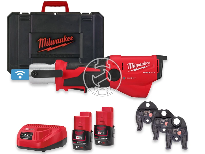 Milwaukee M12ONEHPT-202CU-SET akkus csőprés Compact | 12 V | 35 - 40 mm | 19 kN | Szénkefementes | 2 x 2 Ah akku + töltő | Kofferben