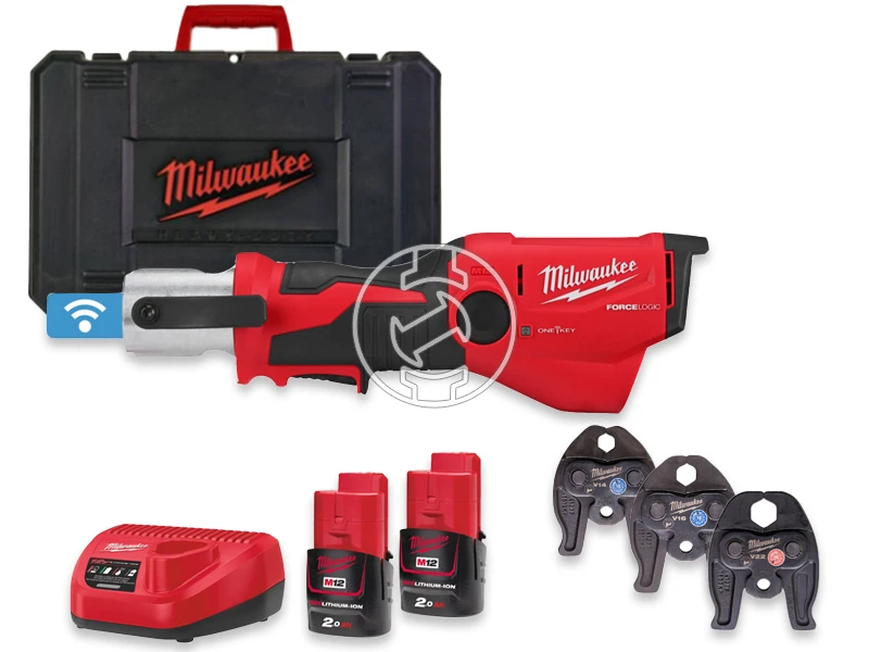 Milwaukee M12ONEHPT-202CV-SET2 akkus csőprés Compact | 12 V | 35 - 40 mm | 19 kN | Szénkefementes | 2 x 2 Ah akku + töltő | Kofferben