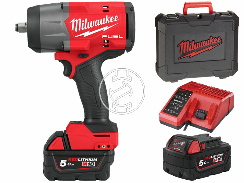 Milwaukee M18 FHIW2F12-502X akkus ütvecsavarozó bitbefogással 18 V | 1491 Nm | 1/2 inch | Szénkefementes | 2 x 5 Ah akku + töltő | Heavy Duty kofferben