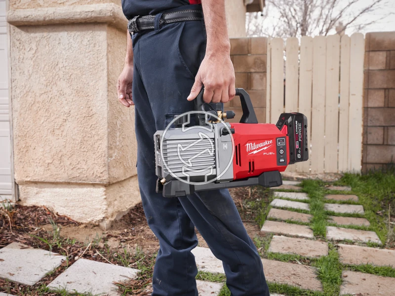 Milwaukee M18FVP5-801 akkus vákuumszivattyú 18 V | 142 l/perc | Szénkefementes | 1 x 8 Ah akku + töltő