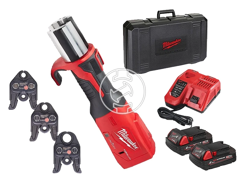 Milwaukee M18BLHPT-202C TH-SET akkus csőprés Standard | 18 V | 0 - 108 mm | 32 kN | Szénkefementes | 2 x 2 Ah akku + töltő | Kofferben