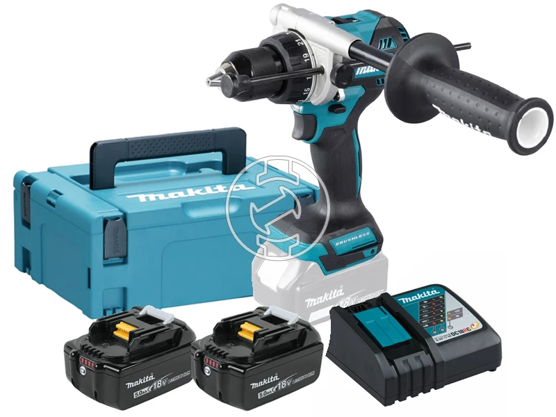 Makita DHP492RTJ akkus ütvefúró-csavarozó 18 V | 141 Nm | 1,5 - 13 mm | Szénkefementes | Akku és töltővel | MakPac-ban