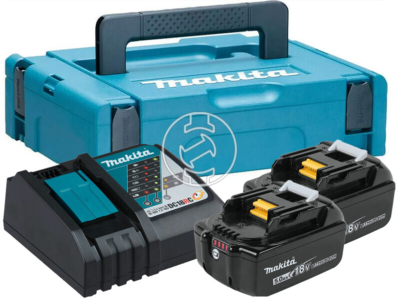Makita BL1850 5,0 Ah akkumulátor (2db) + DC18RC töltő + Makpac szett