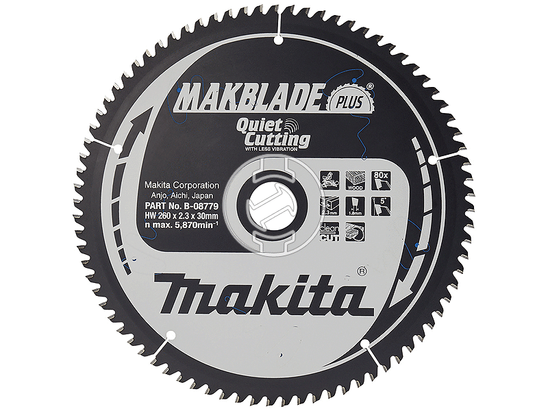 Makita 260x30 mm Z80 körfűrészlap fához