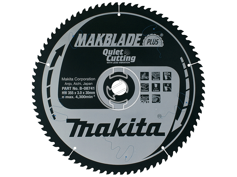 Makita 355x30 mm Z80 körfűrészlap fához