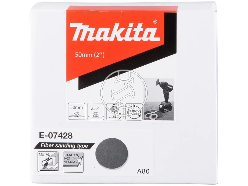 Kép: Makita 50 mm  Szemcse 80  fibertarcsa 25 db_1.webp