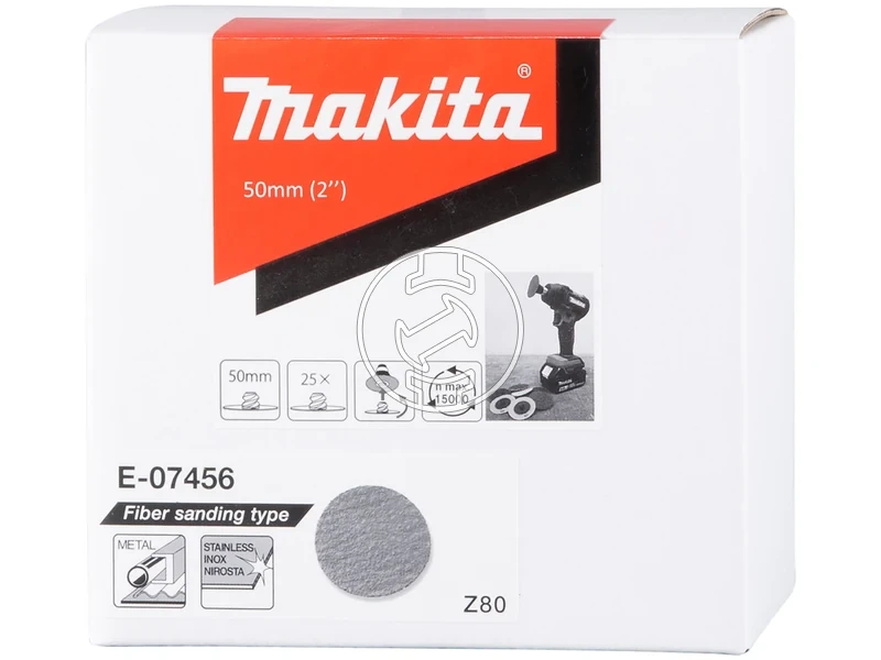 Kép: Makita 50 mm  Szemcse 80  fibertarcsa 25 db_1.webp