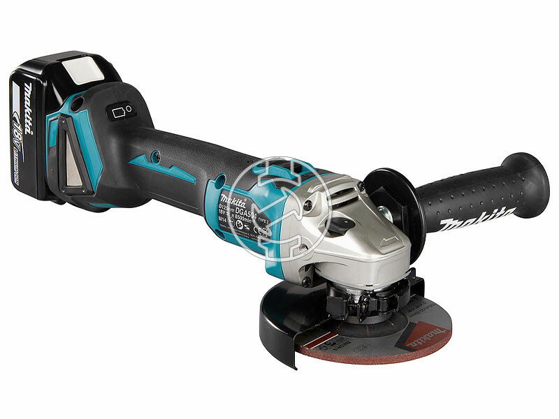 Makita DGA504RTJ akkus sarokcsiszoló 18 V | 125 mm | 8500 RPM | Szénkefementes | 2 x 5 Ah akku + töltő | MakPac-ban