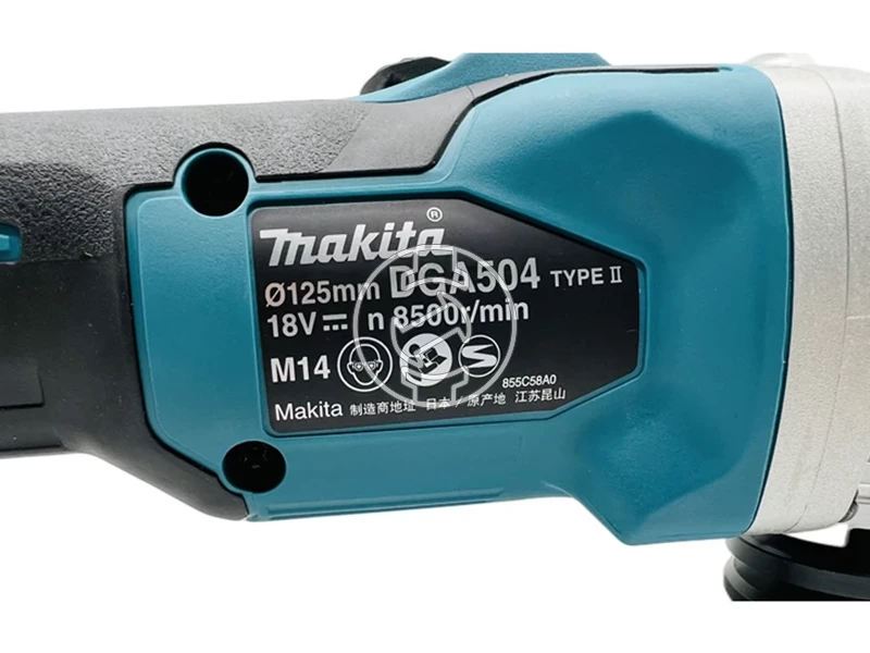 Makita DGA504Z akkus sarokcsiszoló 18 V | 125 mm | 8500 RPM | Szénkefementes | Akku és töltő nélkül | Kartondobozban