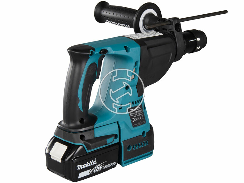 Makita DHR243RTJW akkus fúró-vésőkalapács 18 V | 2 J | Betonban 24 mm | 3,7 kg | Szénkefementes | 2 x 5 Ah akku + töltő | MakPac-ban
