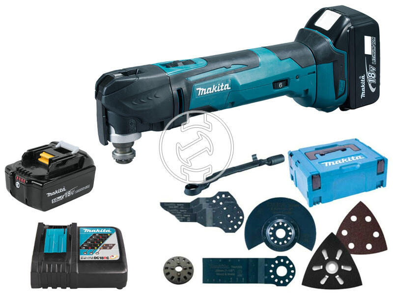 Makita DTM51RTJX4 akkus multifunkciós gép rezgő 18 V | 6000 - 200001/min | 3,2 ° | Szénkefés | 2 x 5 Ah akku + töltő | MakPac-ban
