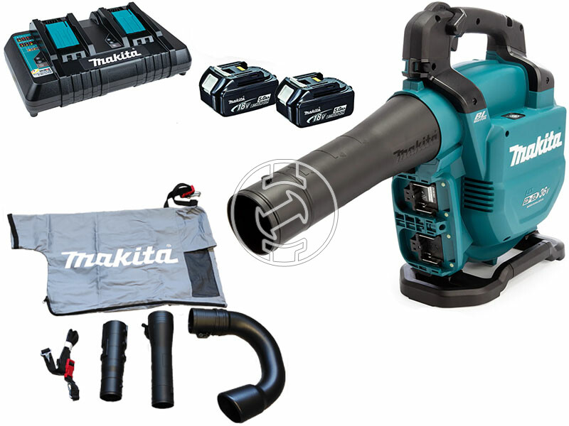 Makita DUB363PT2V akkus lombfújó-szívó 2 x 18 V | 858 m3/h | 65 m/s | Szénkefementes | 2 x 5 Ah akku + töltő