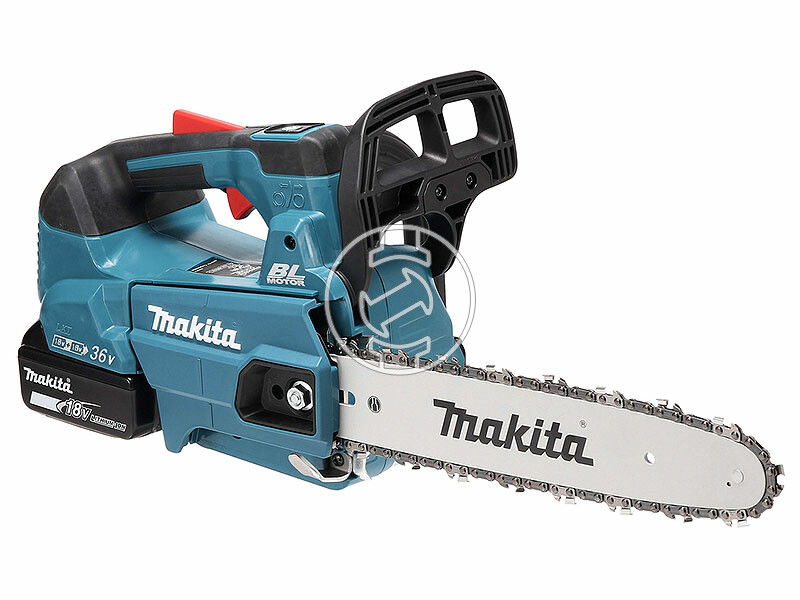 Makita DUC306PT2 akkus láncfűrész 2 x 18 V | 300 mm | Szénkefementes | 2 x 5 Ah akku + töltő | Kartondobozban