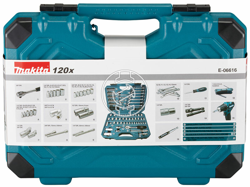 Makita E-06616 szerszám készlet 120 részes