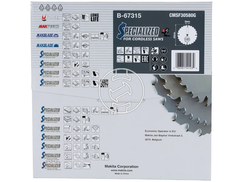 Kép: Makita Efficut korfureszlap 305 x 30 mm  fogszam 80 db  vagasszelesseg 215 mm_3.webp