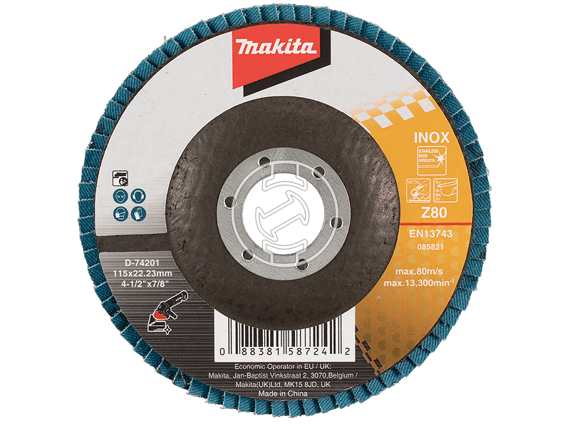 Makita INOX 115 mm K80 lamellás csiszolótárcsa