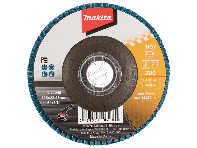 Makita INOX 125 mm K80 lamellás csiszolótárcsa