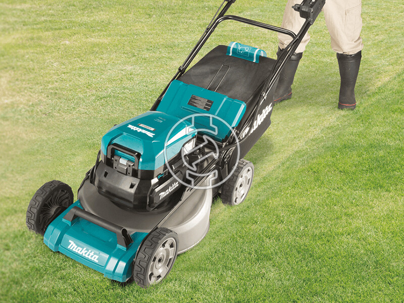 Makita LM001CZ akkus önjáró fűnyíró + PDC1200A01 akkumulátor hátizsák