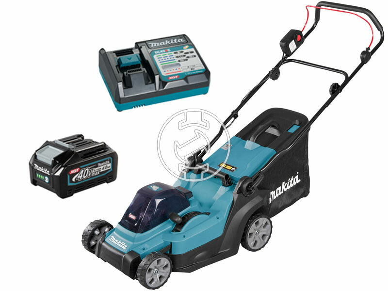 Makita LM003GM103 akkus fűnyíró 40 V | 380 mm | 780 m2 | Szénkefementes | 1 x 4 Ah akku + töltő